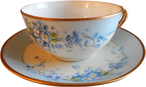 Stouffer Studio Hand Painted Porcelain Forget Me Not - Bowl (579x579)