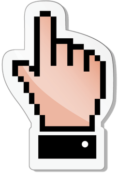 Pixel Hand - Computer Mouse On Screen (367x399)