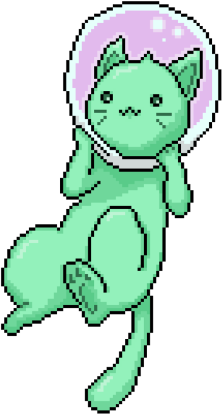 Pixel Space Cat By Nightbreeze123 - Pixel Art (894x894)