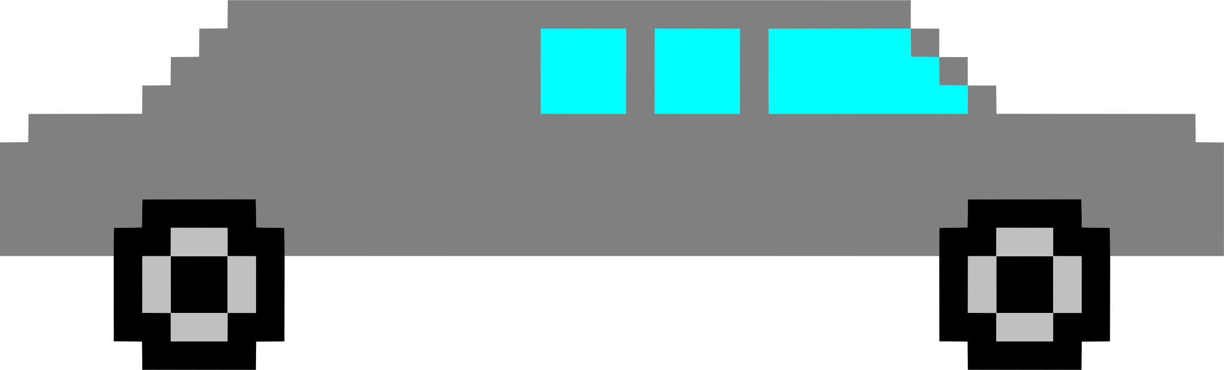 Pixel Art Limousine - Pixel Limo (2400x726)