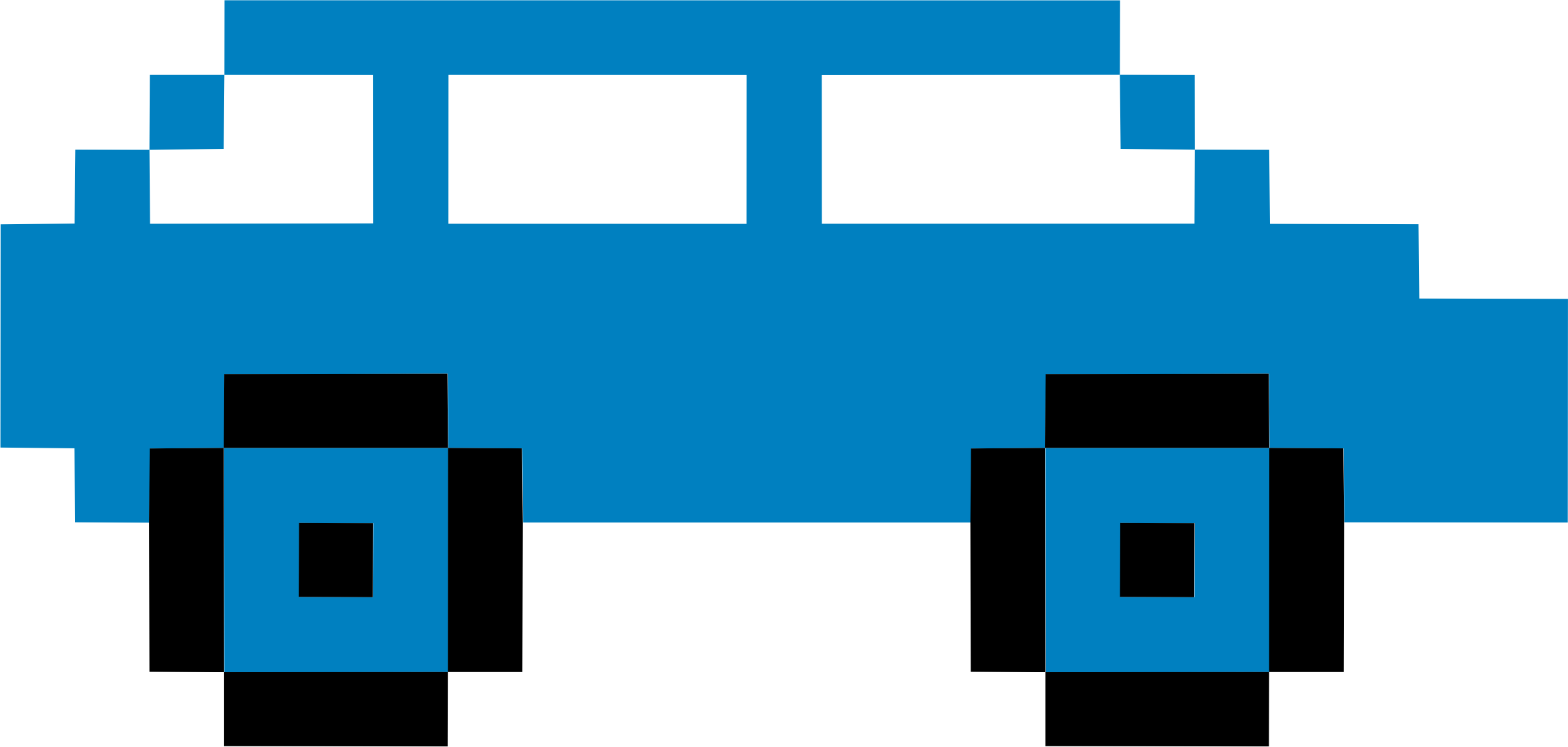 Pixel Art Car 6 - Small Pixel Art Car (2399x1143)