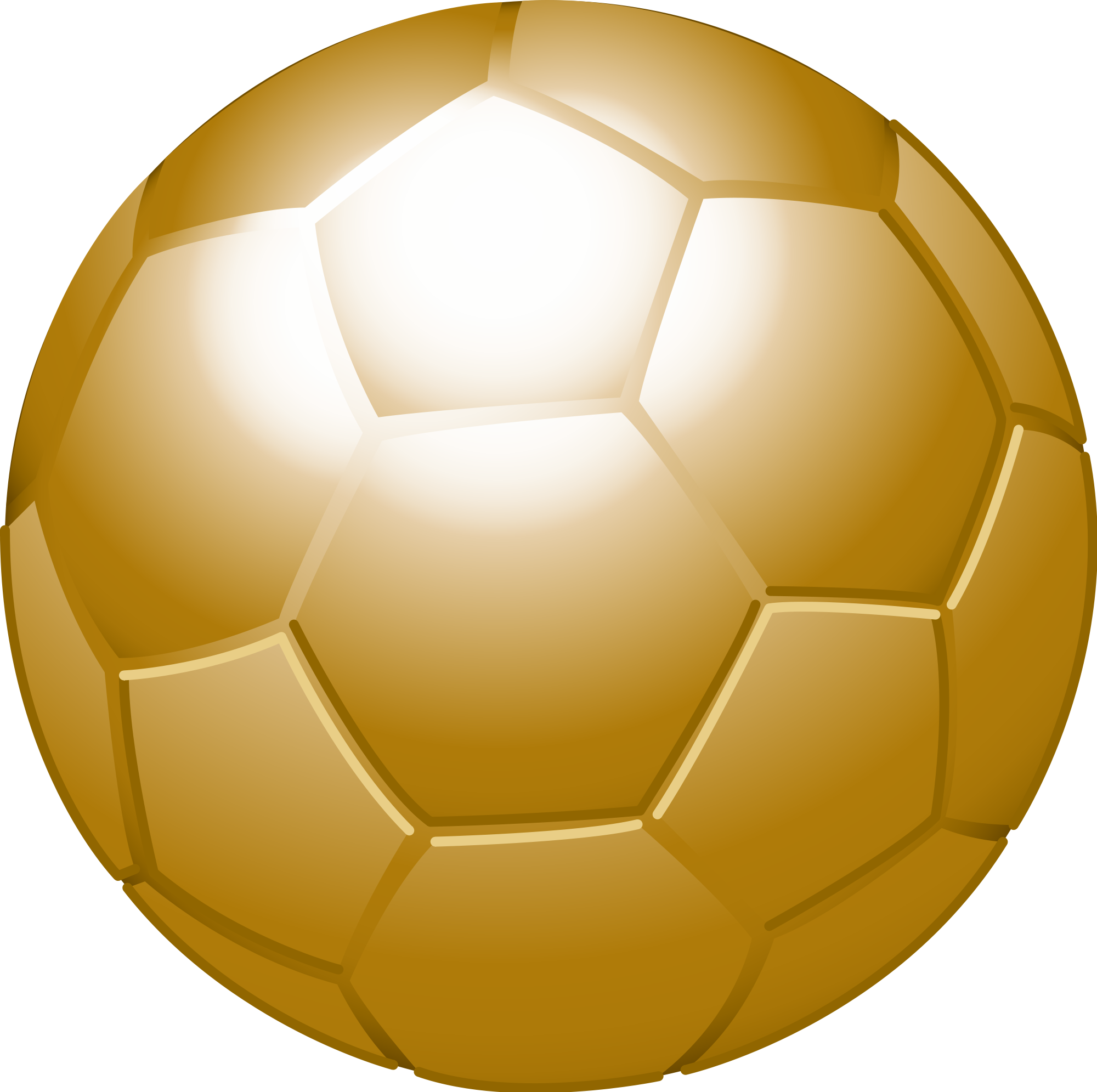Football Trophy Clipart 18, - Gold Soccer Ball Png (2000x1991)