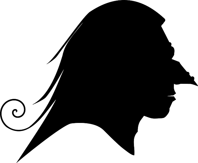 Creepy, Demon, Halloween, Monster, Profile, Scary - Witch Silhouettes (640x529)