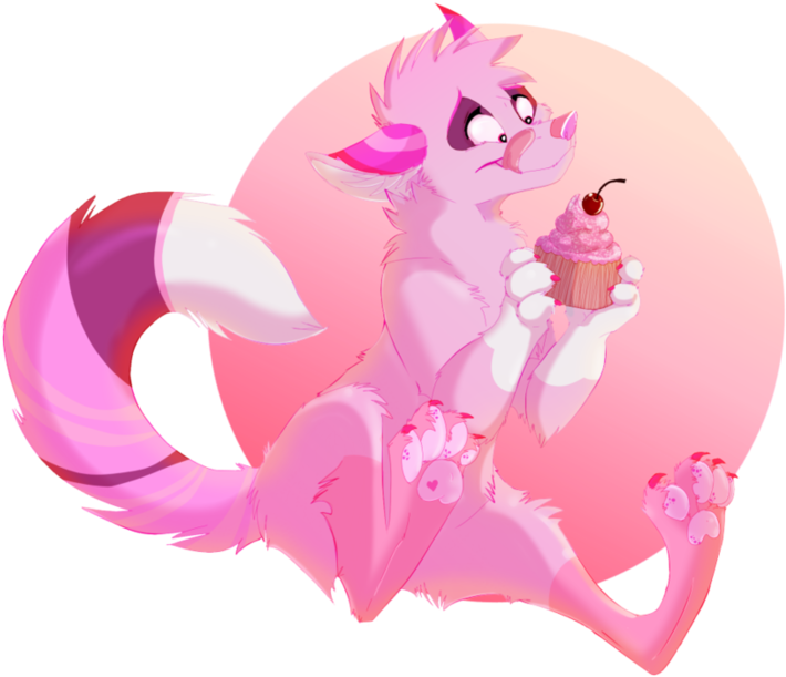 Pink Cupcake Starburst By Streetfair - Cartoon (894x894)