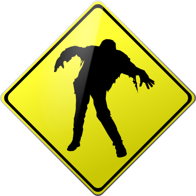 Caution Zombies - Winding Road Ahead Sign (400x400)