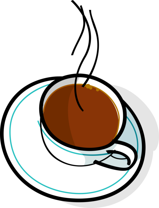 Vector Illustration Of Cup Of Hot Freshly Brewed Coffee - Hot Chocolate Clip Art (533x700)