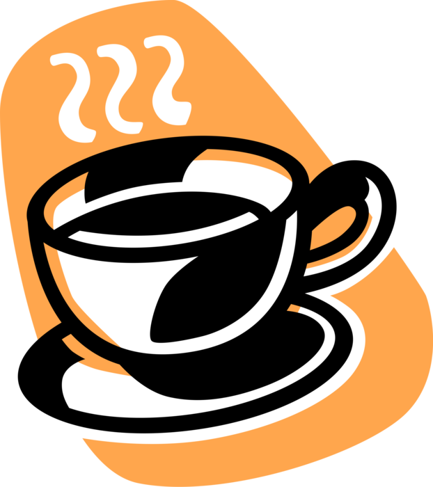 Vector Illustration Of Cup Of Hot Freshly Brewed Coffee - Vector Illustration Of Cup Of Hot Freshly Brewed Coffee (622x700)