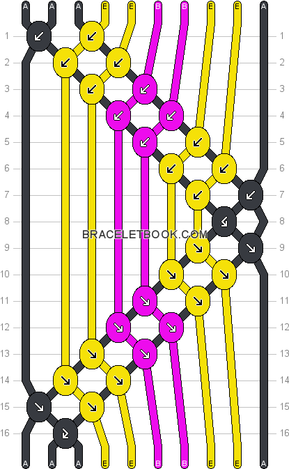 Friendship Bracelet Pattern - Wavy Friendship Bracelet Pattern (430x680)