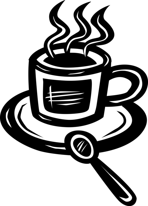 Vector Illustration Of Cup Of Hot Freshly Brewed Coffee - Vector Illustration Of Cup Of Hot Freshly Brewed Coffee (503x700)
