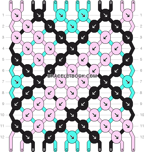Normal Pattern - Popular Friendship Bracelet Patterns (506x528)