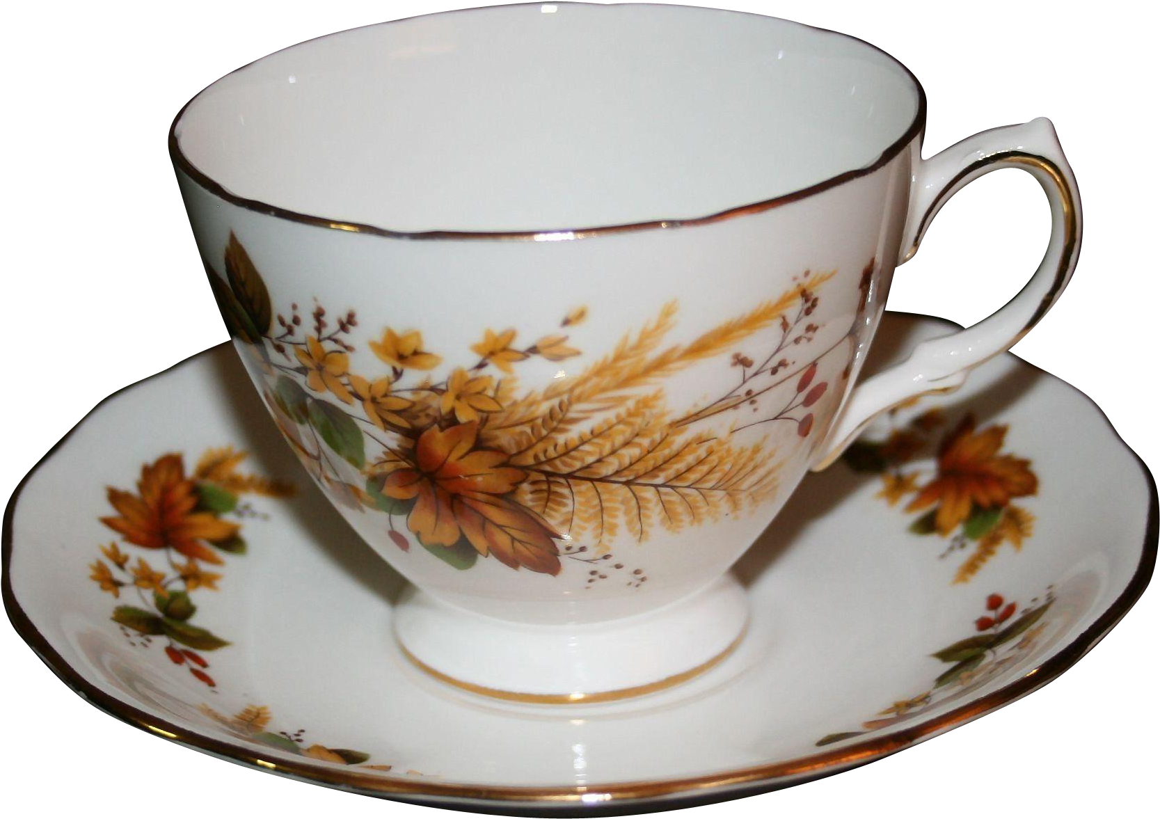 Vintage Queen Anne Bone China Tea Cup And Saucer With - Tea Cup And Saucer Transparent (1666x1666)