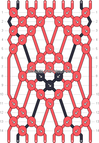 Friendship Bracelet Pattern 14979 10 Strings, 2 Colours - Friendship Bracelet Patterns Instructions (430x604)