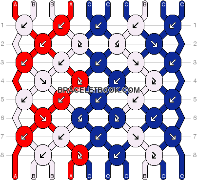 Pattern - American Flag Friendship Bracelet Pattern (430x376)