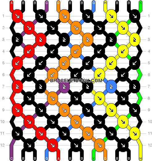 Normal Pattern - Easy Friendship Bracelet Patterns (506x528)