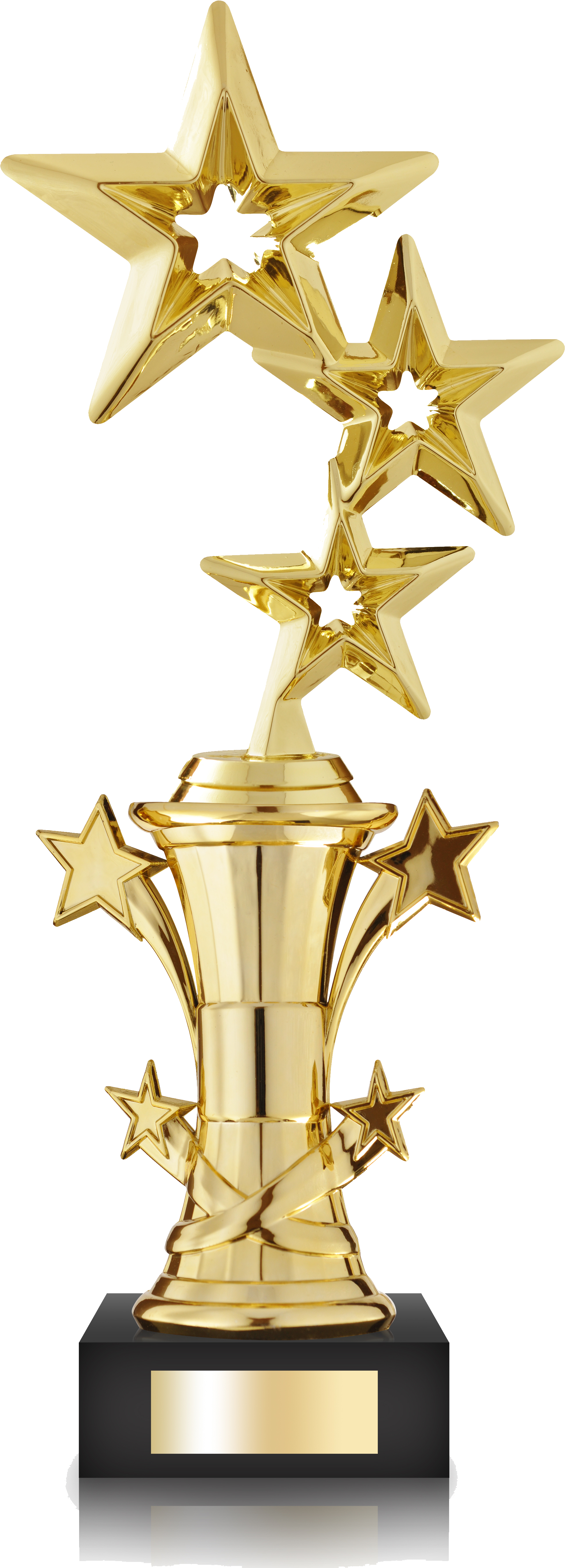 Gold Trophy With Multiple Stars - Transparent Star Trophy Png (1978x5443)