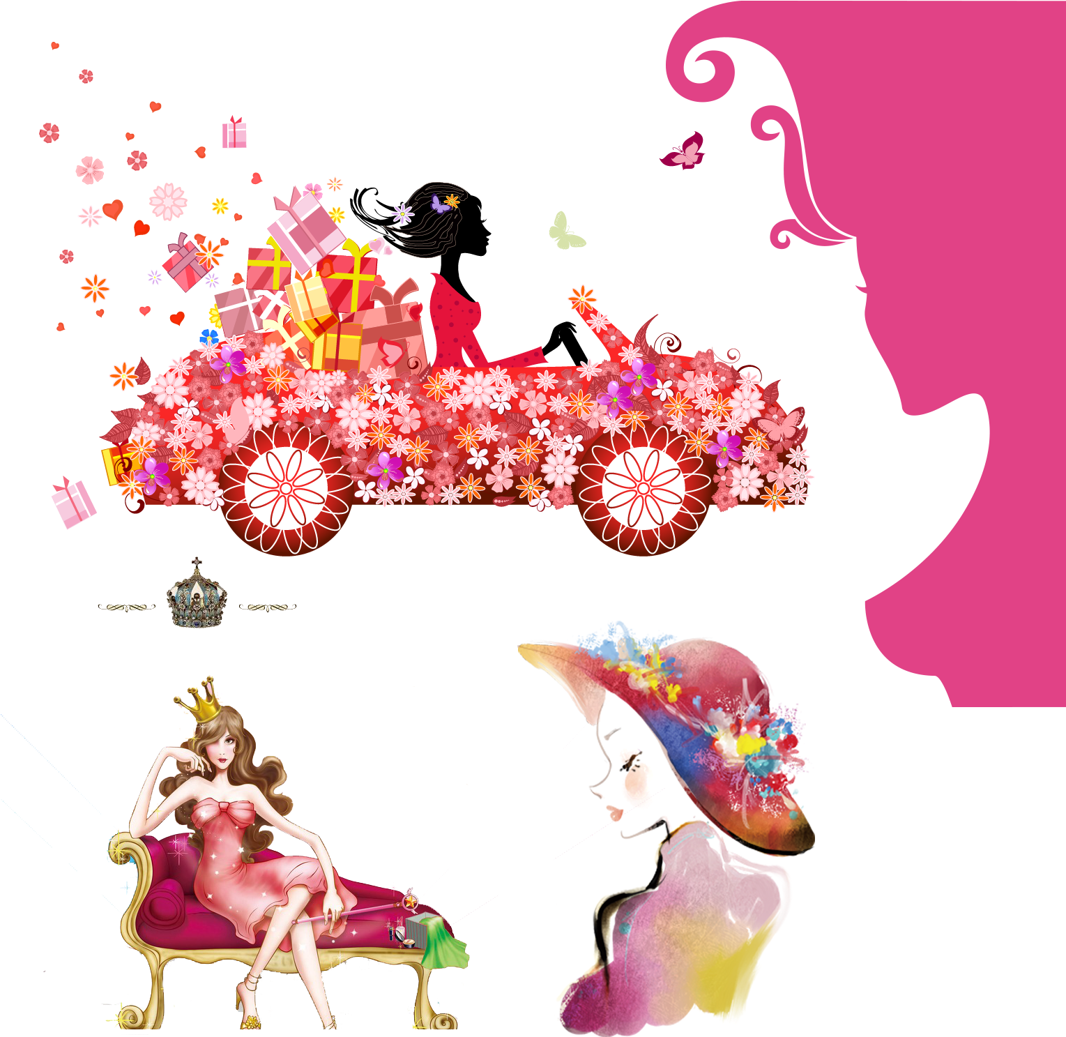 Car Flower Clip Art - Car Flower Clip Art (1528x1520)