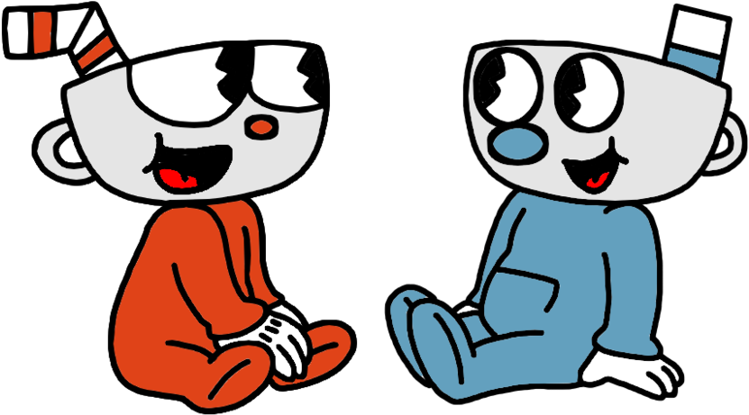 Baby Cuphead And Baby Mugman By Marcospower1996 - Baby Cuphead And Mugman (900x528)