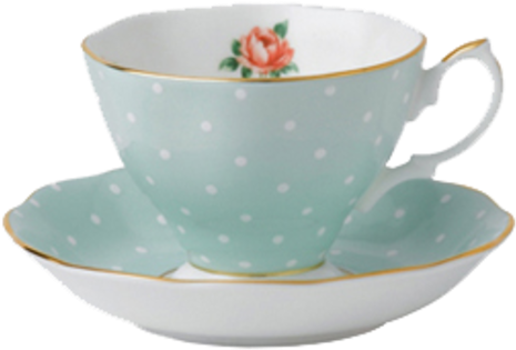 Free Fancy Tea Cups And Saucers - Royal Albert Polka Rose Formal Vintage Teacup (600x463)