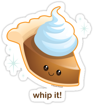 Whip It - Kawaii Pumpkin Pie Ornament (round) (375x360)