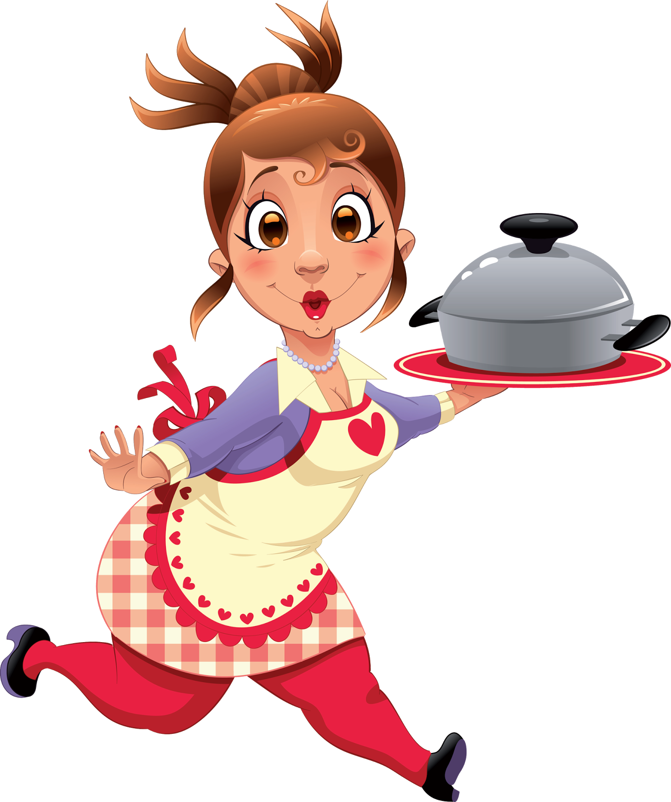 Cazuelas El Sazón Te Ofrece - Cooking Woman Cartoon (1339x1600)