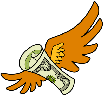 So In All Actuality - Clip Art Flying Mony (400x370)