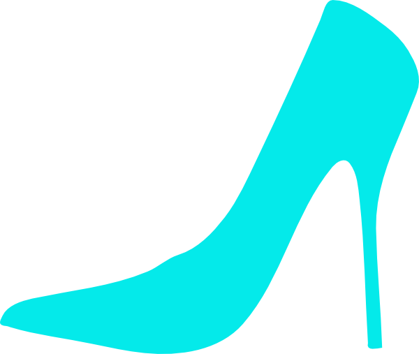 Stiletto Clip Art - Teal High Heel Shoes Clipart (600x507)