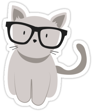 Hipster Cat - Cat Drawing Tumblr Png (375x360)