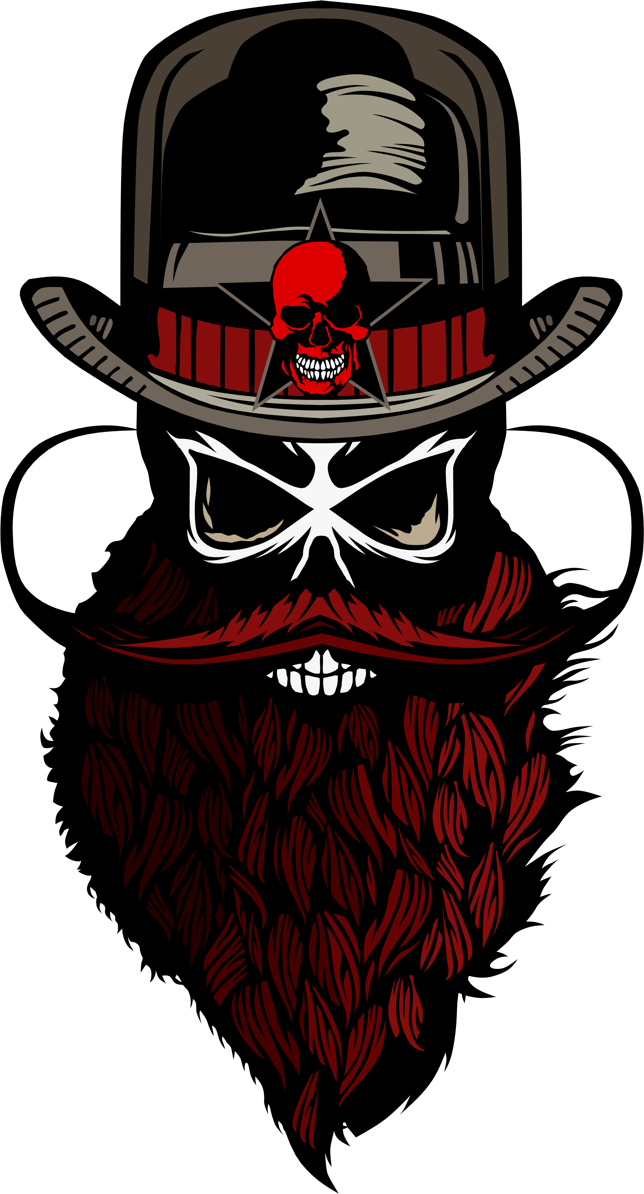 Tee-shirt Tete De Mort Hipster Crane Skull Barbu - Skull (2704x4832)