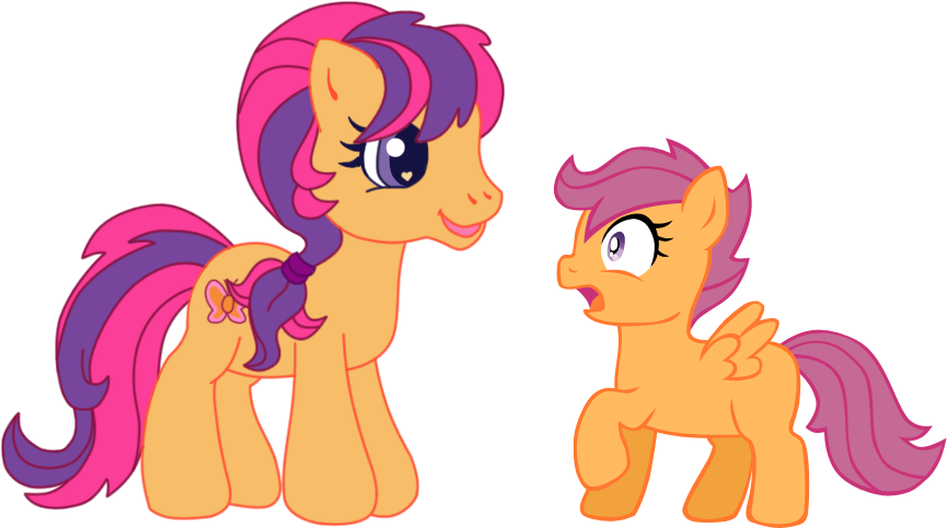 G4 Meets G3 - Mlp Gen 3 Scootaloo (865x483)
