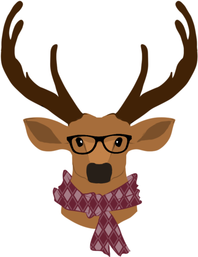 Hipster Deer By Laikendesignz - Reindeer Hipster Png (942x848)