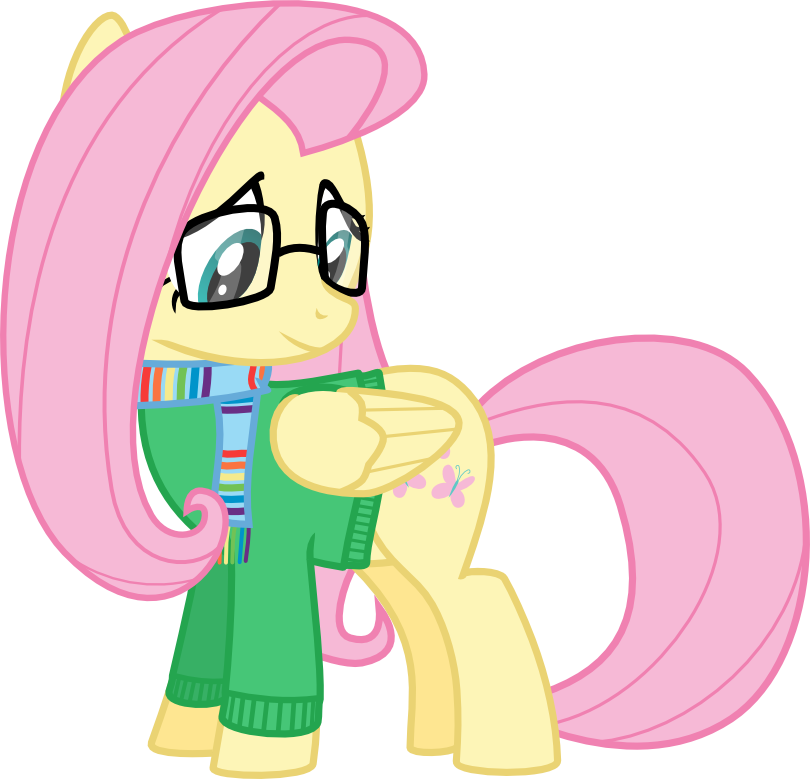 Algonquinmaniac, Clothes, Fluttershy, Glasses, Hilarious - Cartoon (810x779)