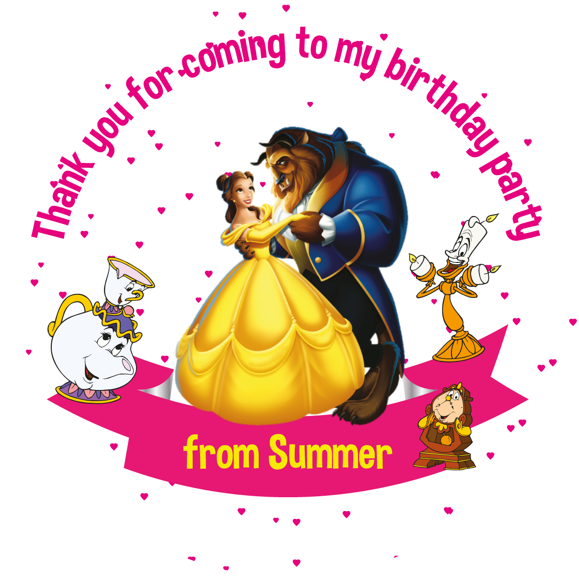 Beauty & The Beast Party Box Stickers - Beauty And The Beast (1200x1200)