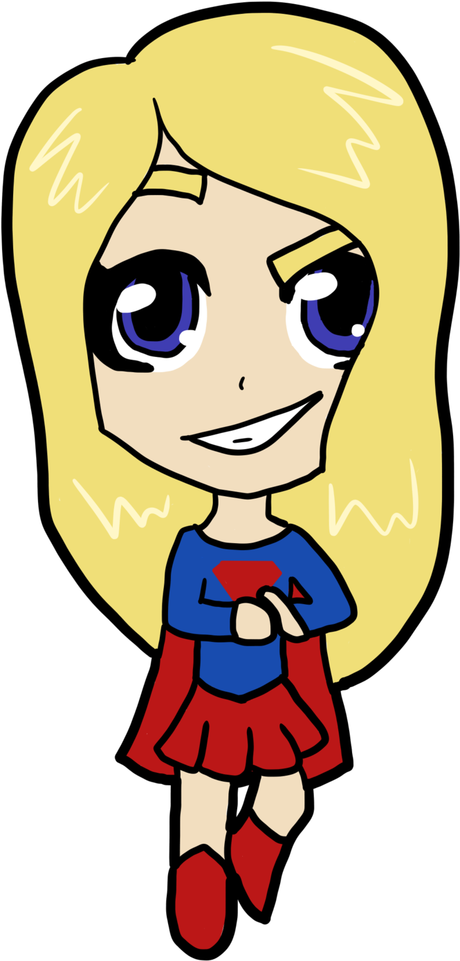 Super Girl Clipart Chibi - Drawing (800x1485)
