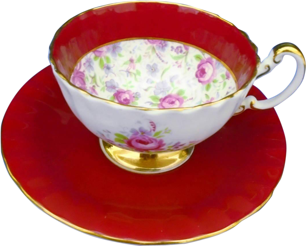 Aynsley Pink Briar Rose Chintz Tea Cup And Saucer, - Saucer (1065x1065)
