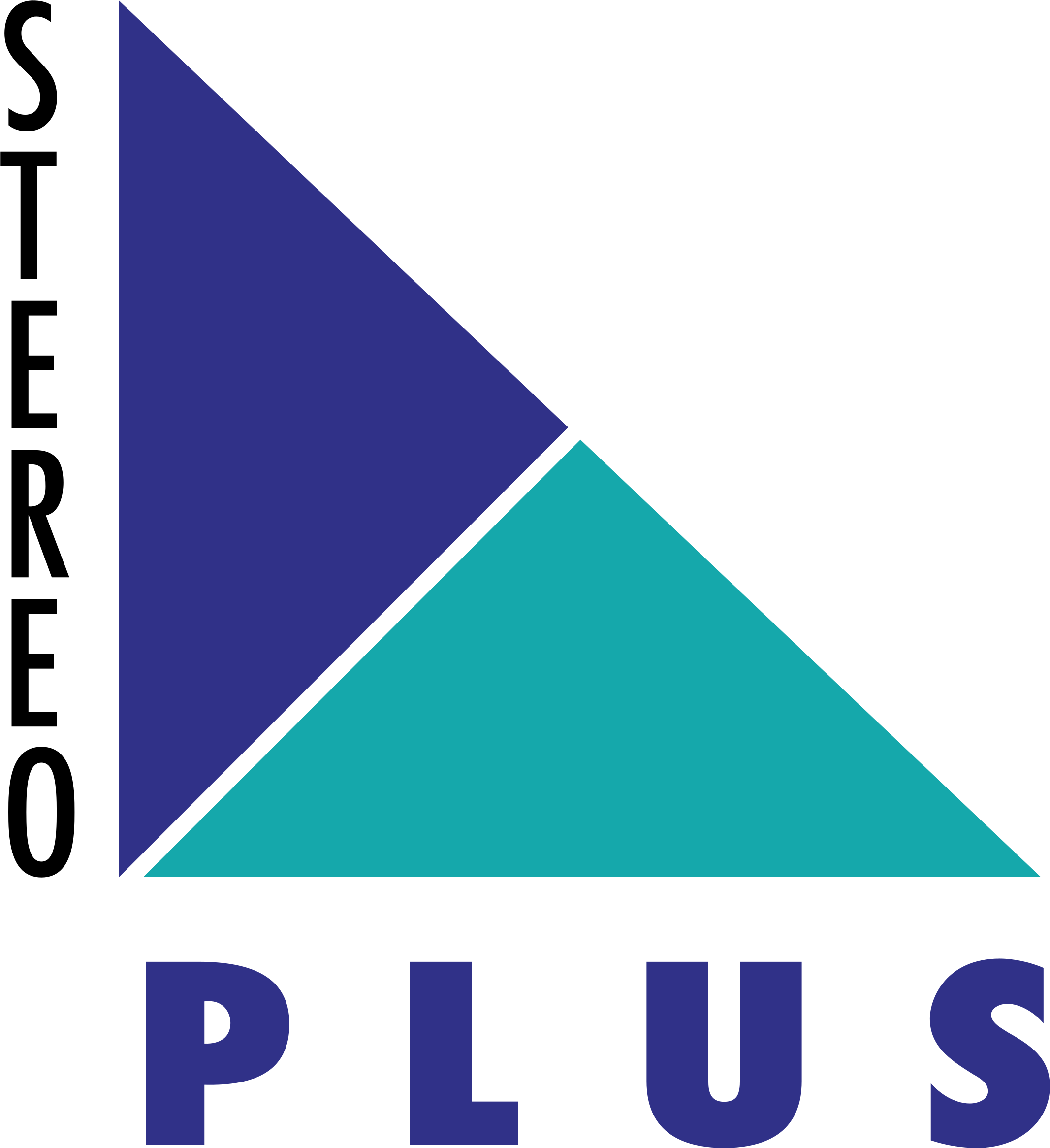 Stereo Plus Logo Logo Black And White - Triangle (2400x2400)