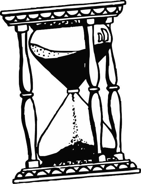 Sand Glass Drawing Cartoon Time Free Hour Clock - Hourglass Drawing Png (492x640)
