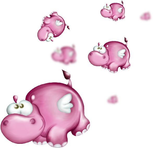 Hippopotamus Pink Cartoon Clip Art Images - Cartoon (600x600)