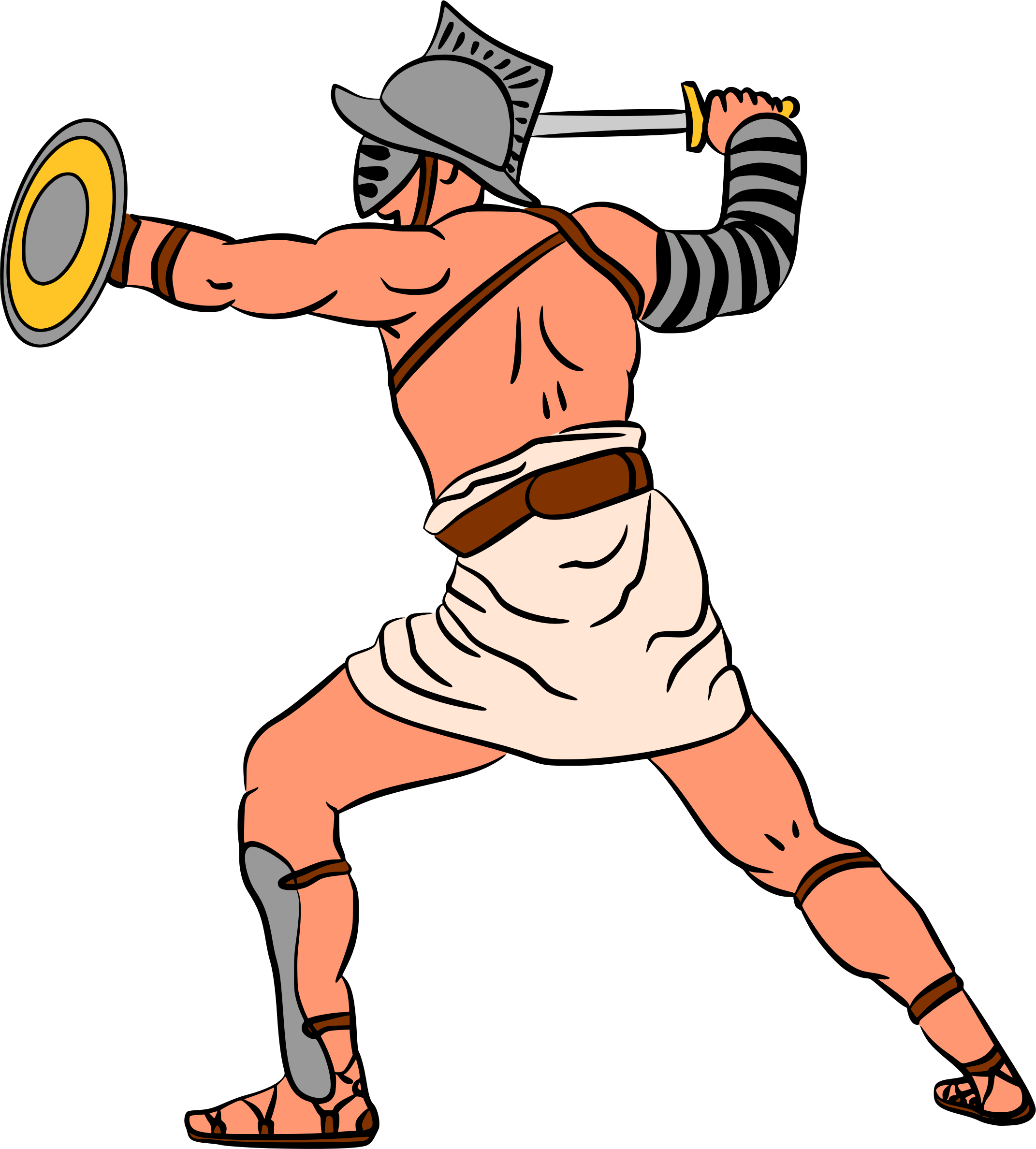 Big Image - Ancient Roman Gladiator Clipart (2143x2377)