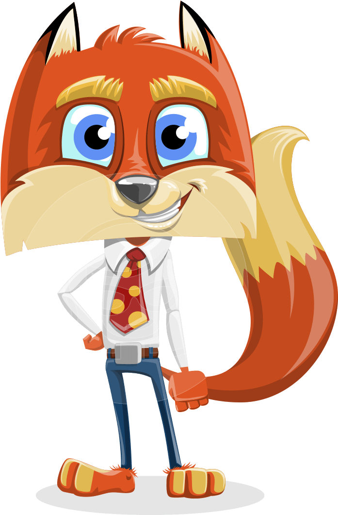 Small Business Fox Character With A Tie, White Shirt - Fox Man Cartoon (1025x1060)