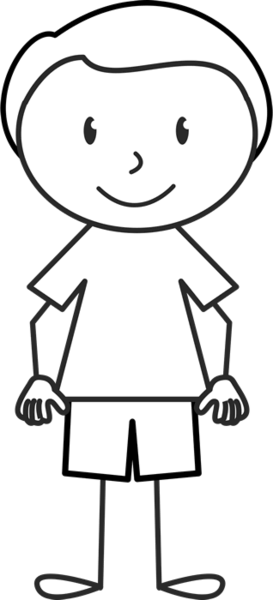 Daydreamer Boy Wearing Solid Shirt Stamp - Stick Figure With Glasses (273x600)