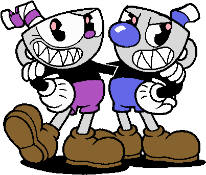 “cuphead And Mugman Bad Ending Version ” - Cuphead Black And White (438x351)