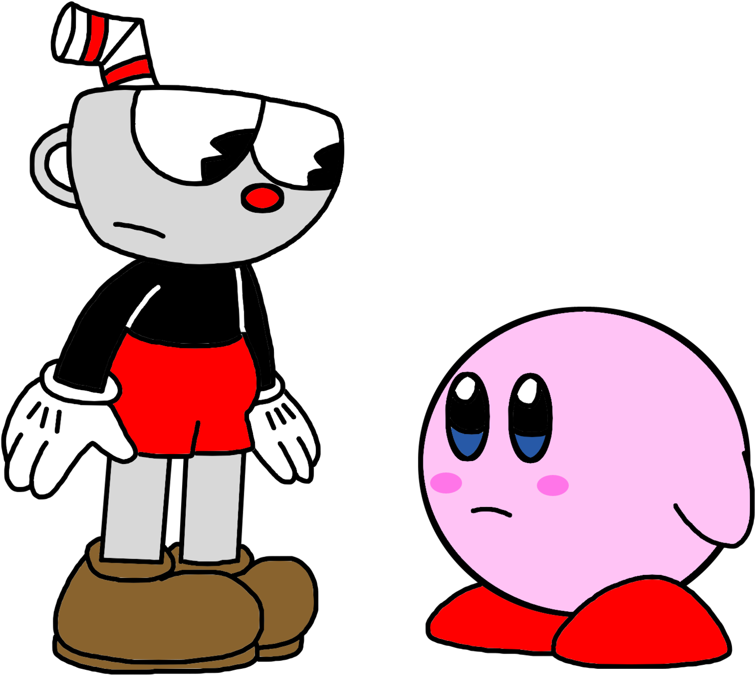 Buy Cuphead Microsoft Store,buy Cuphead Microsoft Store - Cuphead Meets Kirby (1600x1393)