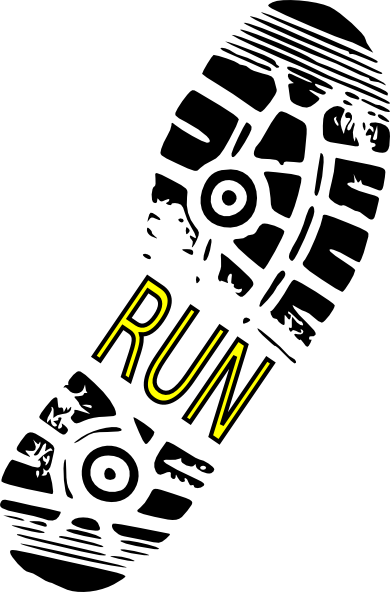 Related For Running Shoes Pictures Clip Art - Shoe Print Clip Art (390x592)