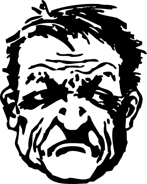 Free Vector Tough Guy Clip Art - Clip Art Face Scary (480x600)