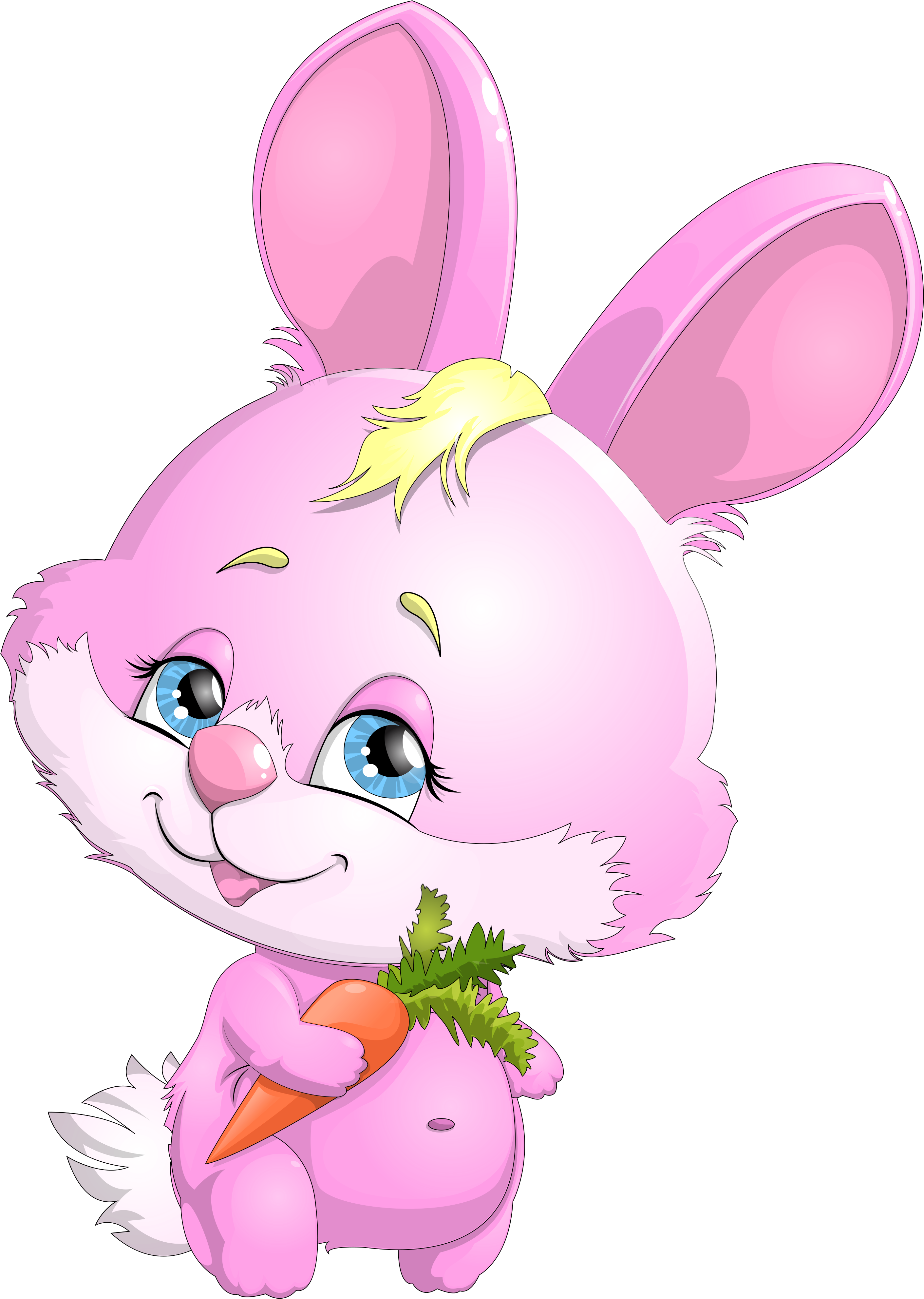 Unique Cute Bunny Clip Art Medium Size - Pink Bunny Clip Art (3252x4184)