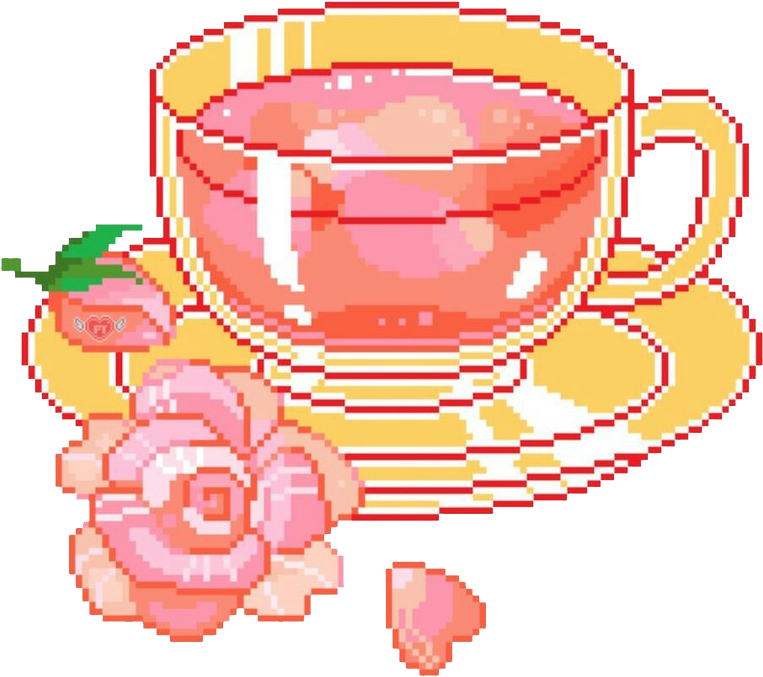 Teacup Pixel Art - Transparent Pixel Tea Cup (1080x1080)