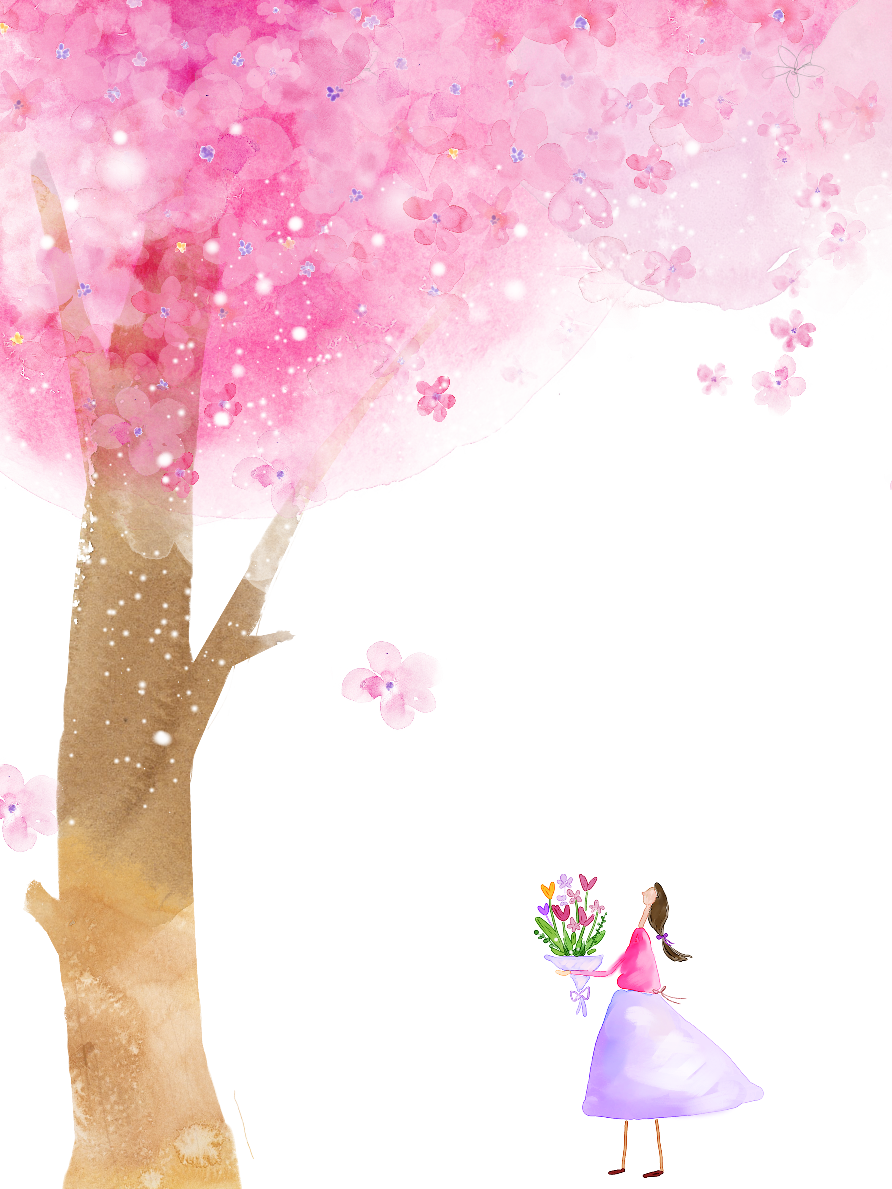 Cherry Blossom Cartoon Flower - ピアノで贈る卒業のうた [書籍] (3000x4000)