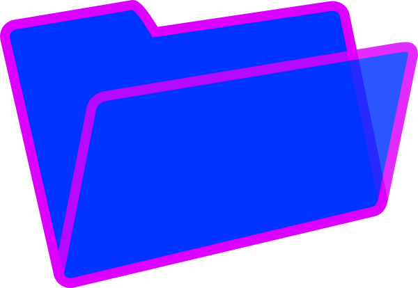 Purple And Blue Folder Clip Art - Blue (600x414)