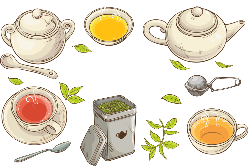Green Tea Teacup Tea Strainer - Green Tea Teacup Tea Strainer (969x648)