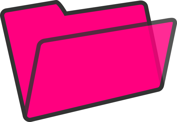 Pink Folder Clip Art At Clker - Hot Pink Folder Icon (600x414)